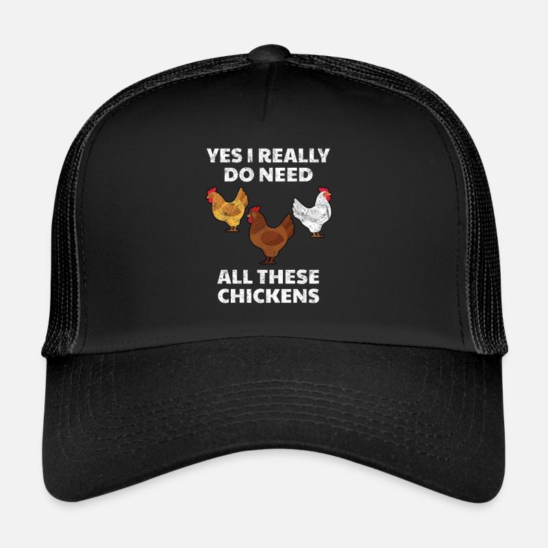 Lustiger Hühnerfarmer - Trucker Cap - Schwarz/Schwarz
