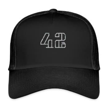42 with mouse, gift, nerd, computer freaks - Trucker Cap - black/black - Front