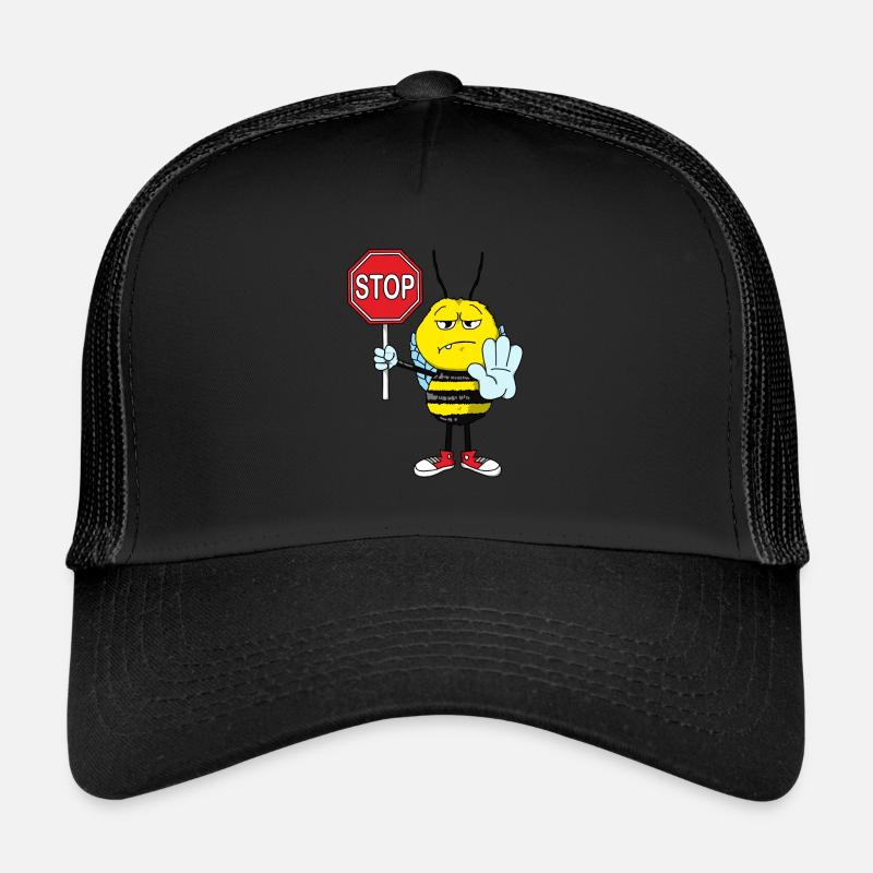 Abeille sérieuse avec panneau stop. Idée cadeau pour abeille Casquette trucker 
