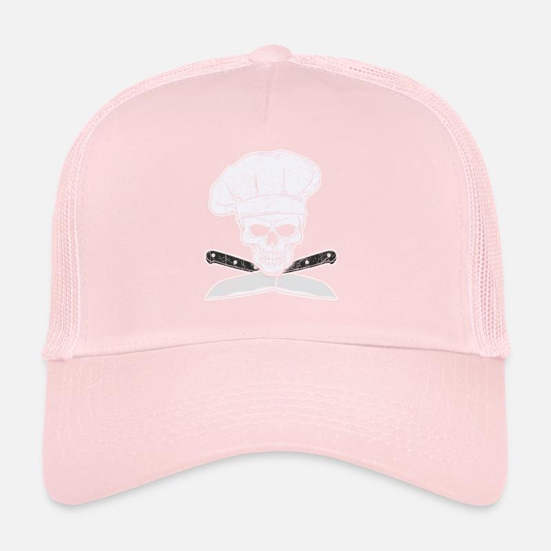 Grilling chef cook chef skull knife gift Trucker Cap