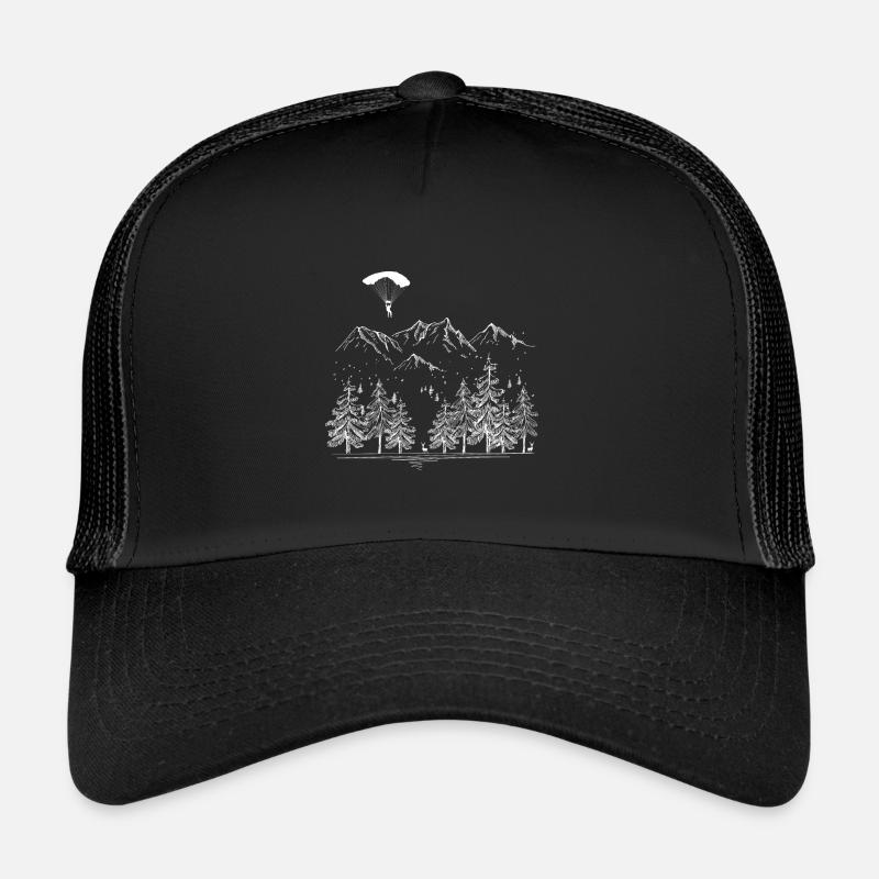 Paragliding Gebirge - Trucker Cap - Schwarz/Schwarz