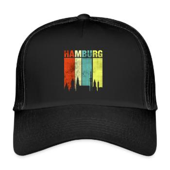 Hamburg - Trucker Cap - Schwarz/Schwarz - Vorne