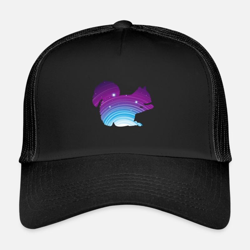 Eichhörnchen Tier - Trucker Cap - Schwarz/Schwarz