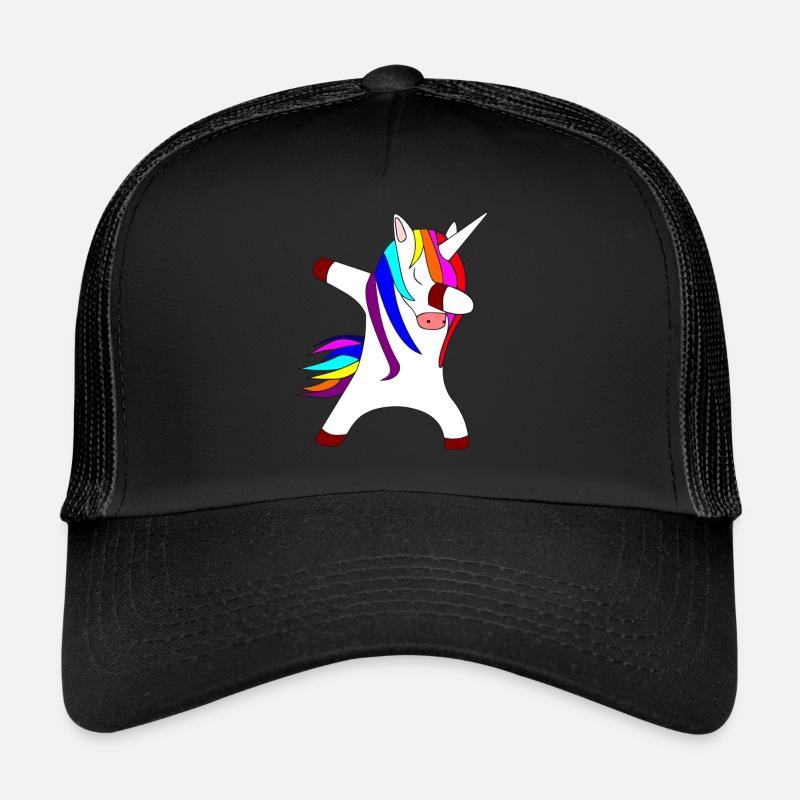 dabbing unicorn - Trucker Cap - Schwarz/Schwarz