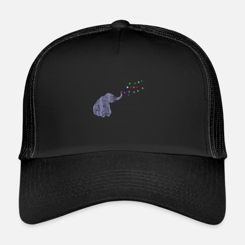 Elefant - Trucker Cap - Schwarz/Schwarz