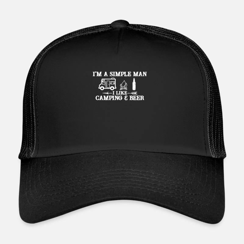 J'aime le camping et la bière Casquette trucker 