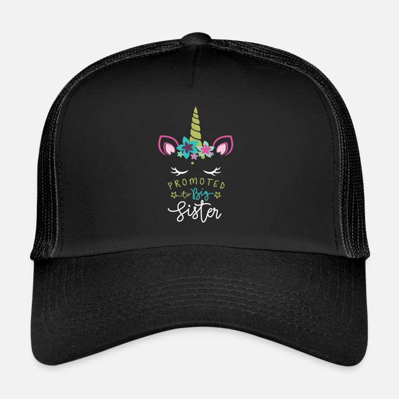 Zum Big Sister Unicorn-Modus befördert - Trucker Cap - Schwarz/Schwarz