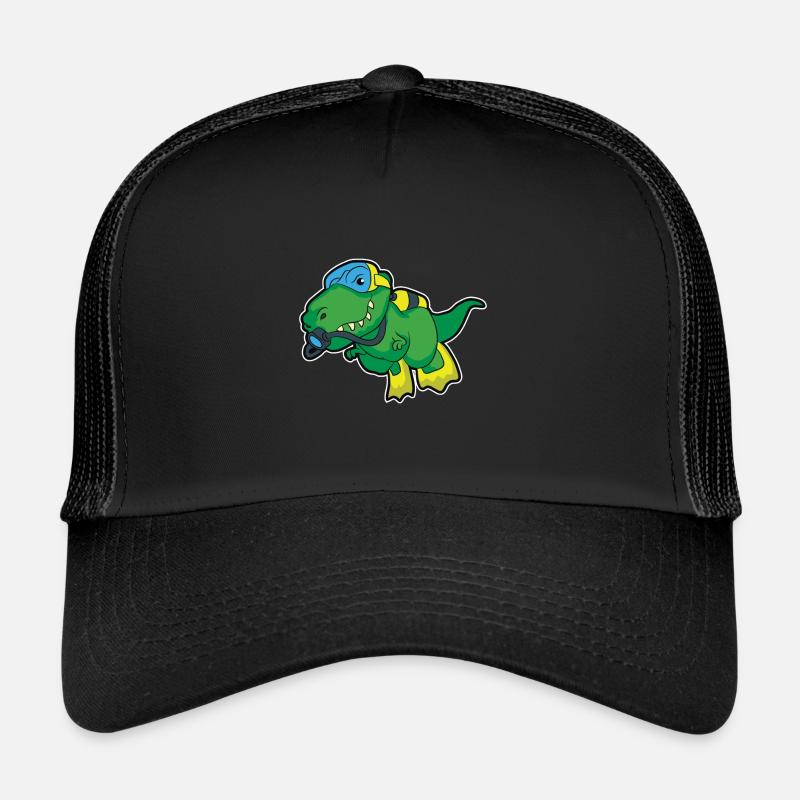 Funny Diving Scuba Diving Dinosaur Diver Casquette trucker 