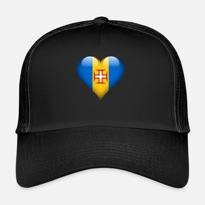 Drapeau coeur madere Casquette trucker 