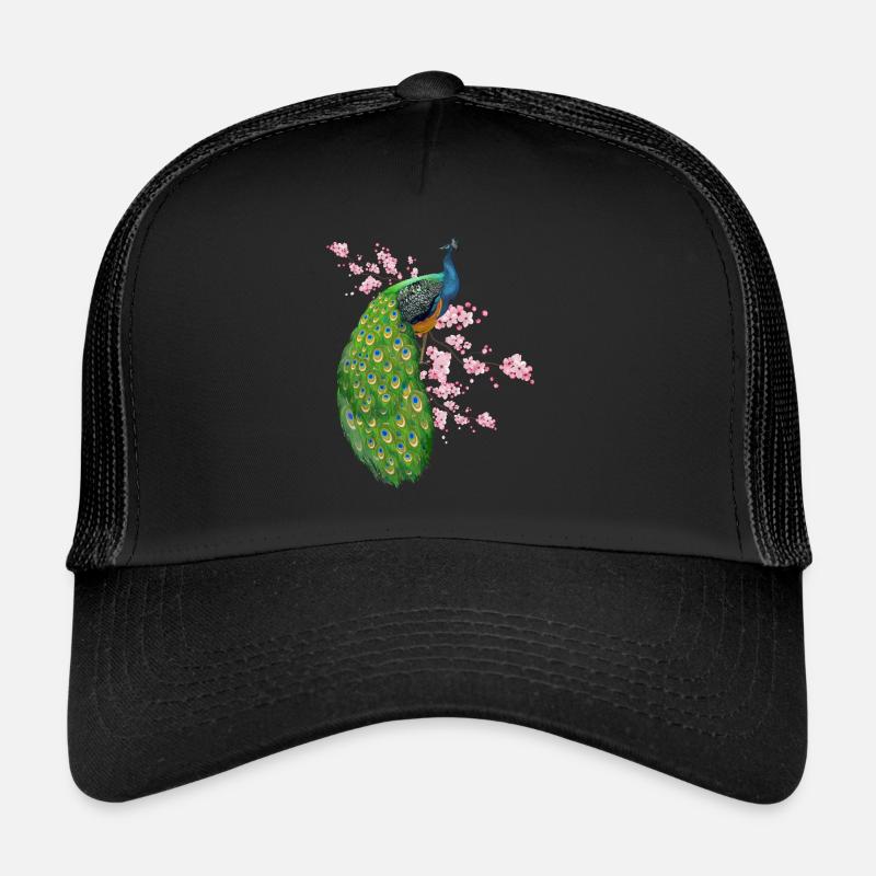 Fleurs Paon - Casquette trucker  - noir/noir