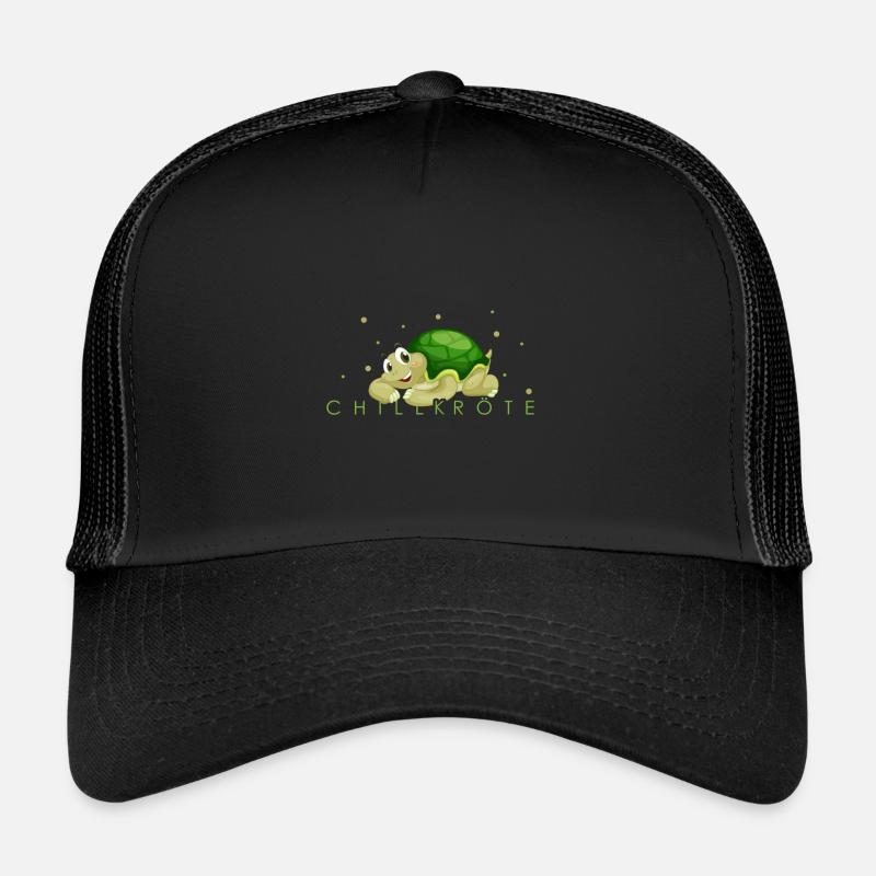 Chillkröte Schildkröte - Trucker Cap - Schwarz/Schwarz