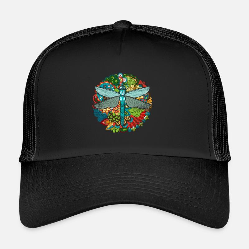 Libelle Insekten - Trucker Cap - Schwarz/Schwarz