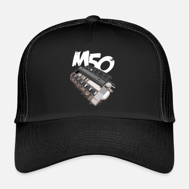 M50 Engine Motor Tuning E36 E30 Hobby Legende - Trucker Cap - Schwarz/Schwarz