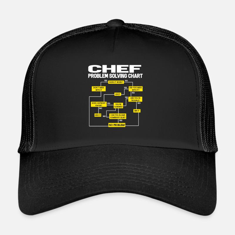 Cook cook chef chef chef problem solution - Trucker Cap - black/black
