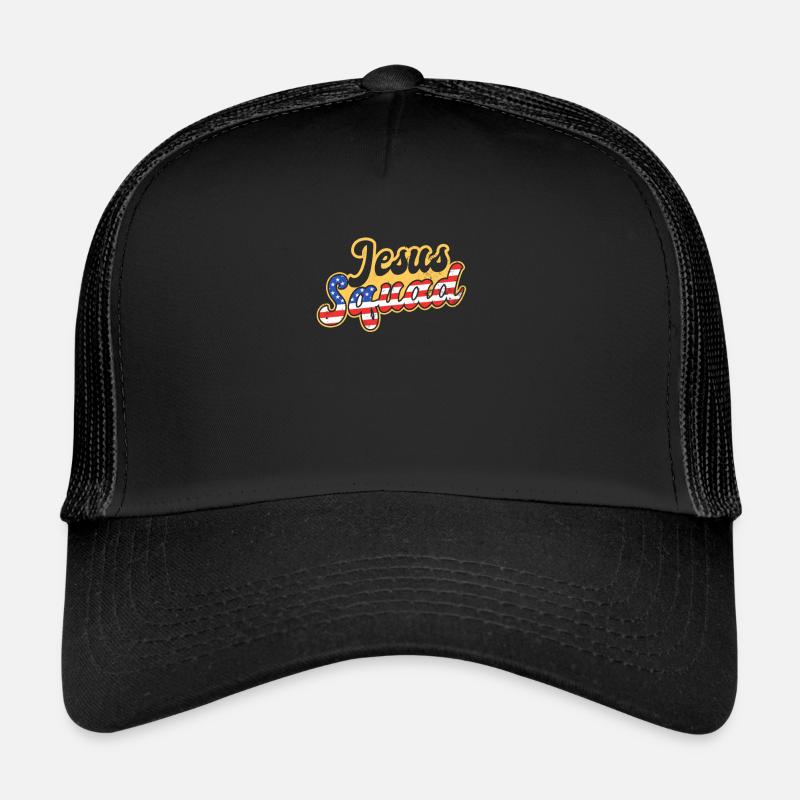 Jesus Flag Jesus Squad Gift - Trucker Cap - black/black