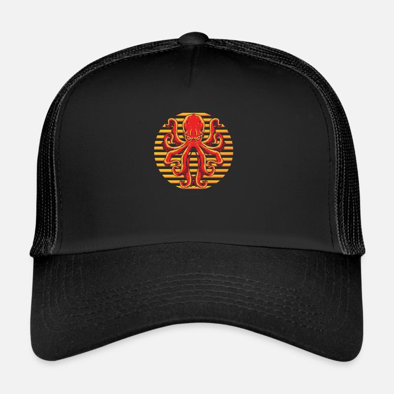 Octopus sea creatures - Trucker Cap - black/black