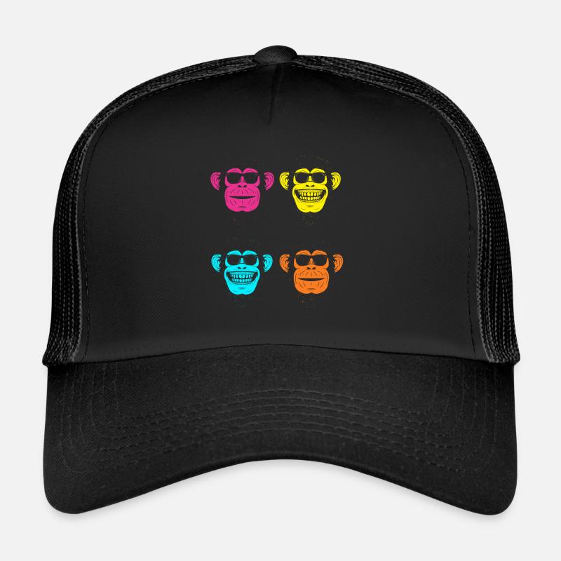 MONKEY RETRO SUNGLASSES - Trucker Cap - Schwarz/Schwarz
