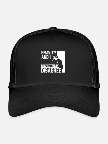 Gravity And I Respectivement pas en désaccord rock drôle - Casquette trucker  - noir/noir - Devant