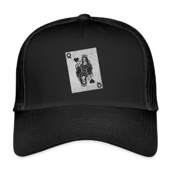 Halloween Playing Card Queen Card Card Game - Trucker Cap - black/black - Front