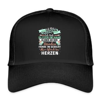 Cadeau de maternelle pour les enfants d'éducateur drôle - Casquette trucker  - noir/noir - Devant