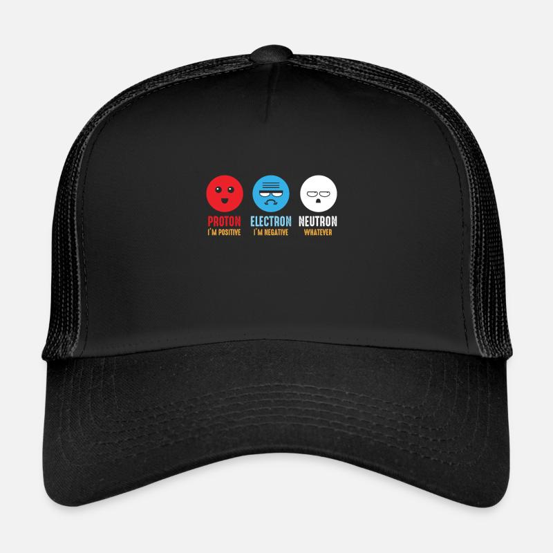 Science chimie protons electrons neutrons - Casquette trucker  - noir/noir
