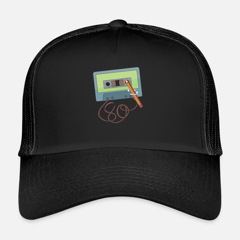 Old school Bleistift ein Kassettenband - Trucker Cap - Schwarz/Schwarz
