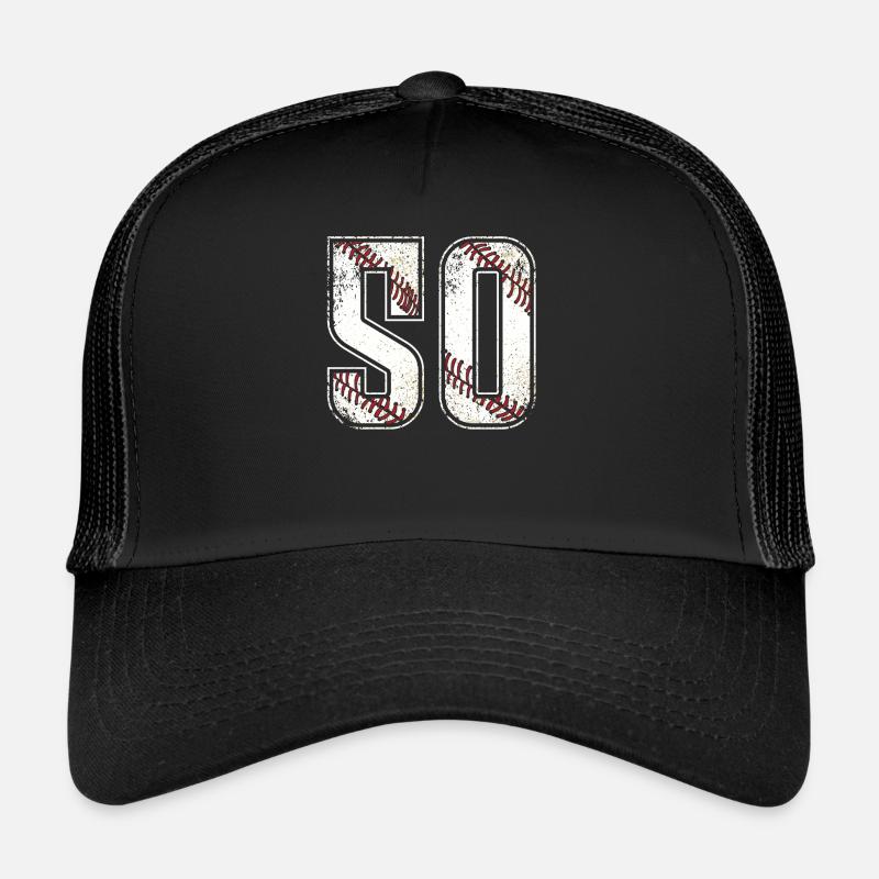 #50 Baseball Jersey Number 50 Vintage Trucker Cap