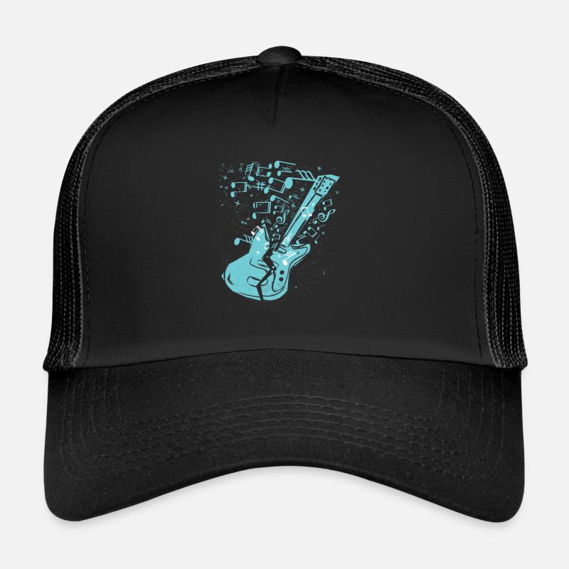 Musik Gitarre - Trucker Cap - Schwarz/Schwarz