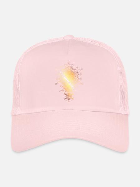 Heilige Geometrie, gebogene Bemaßungen - Trucker Cap - Hellrosa - Vorne