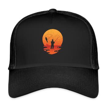 Angeln Fischen Angler Karpfen Sprüche lustig cool - Trucker Cap - Schwarz/Schwarz - Vorne