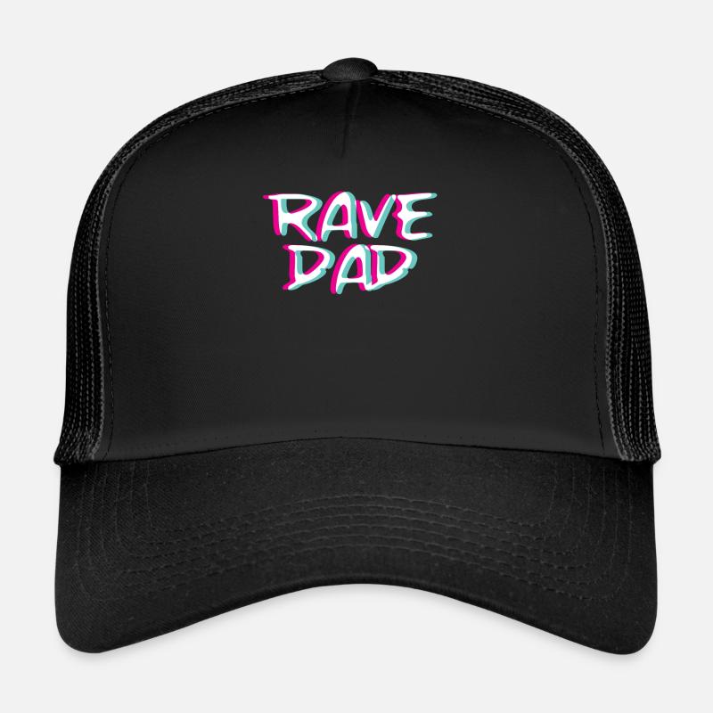 Techno Rave Papa Dad Trippy Ebm Glitch Hardstyle Trucker Cap