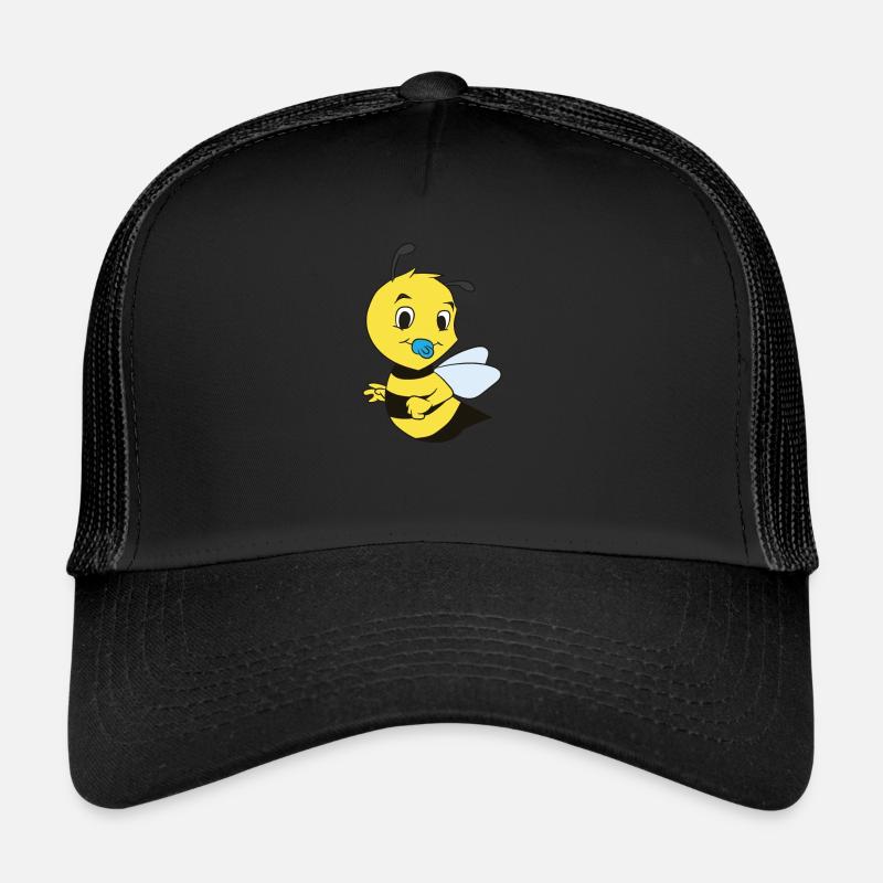 Bienen-Geschlecht decken Jungen-Blau-Geschenk auf - Trucker Cap - Schwarz/Schwarz