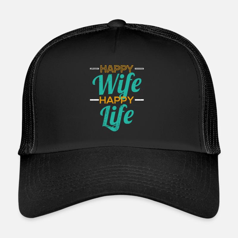 Femme heureuse vie heureuse - énonciation drôle Casquette trucker 