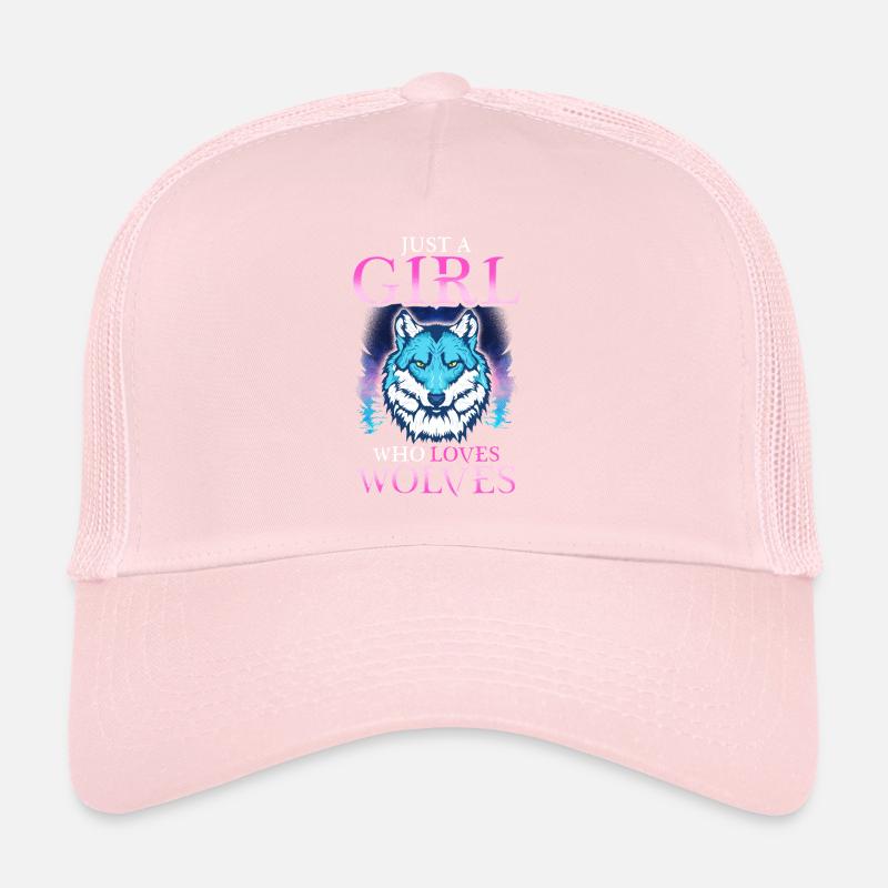 Nur ein Mädchen, das Wölfe liebt Selbstbewusster einsamer Wolf Trucker Cap