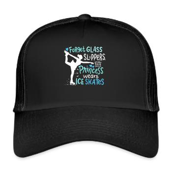 Eisläuferin Schlittschuhe Schlittschuhlaufen - Trucker Cap - Schwarz/Schwarz - Vorne