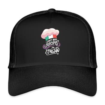 Italian cook cooking Italian Italy - Trucker Cap - black/black - Front
