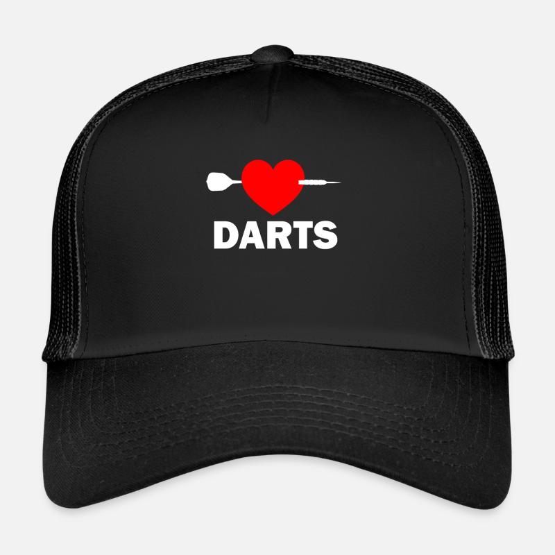 Darten Dart Darts Dart Turnier Darfpfeil Dartsport - Trucker Cap - Schwarz/Schwarz