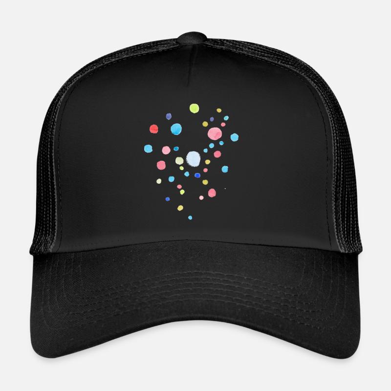 Points / Pastel / Confettis - Casquette trucker  - noir/noir