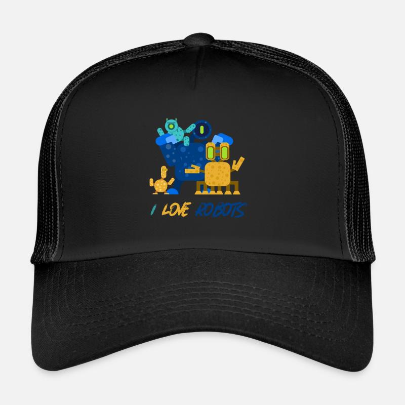 Robots Robots robots - Casquette trucker  - noir/noir