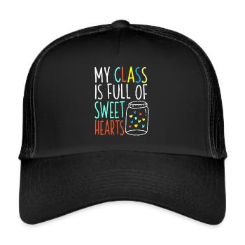 Valentines Day Teacher Shirt - Trucker Cap - black/black - Front
