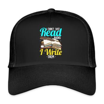 Autor Schriftsteller Bücher Roman Schreiben - Trucker Cap - Schwarz/Schwarz - Vorne