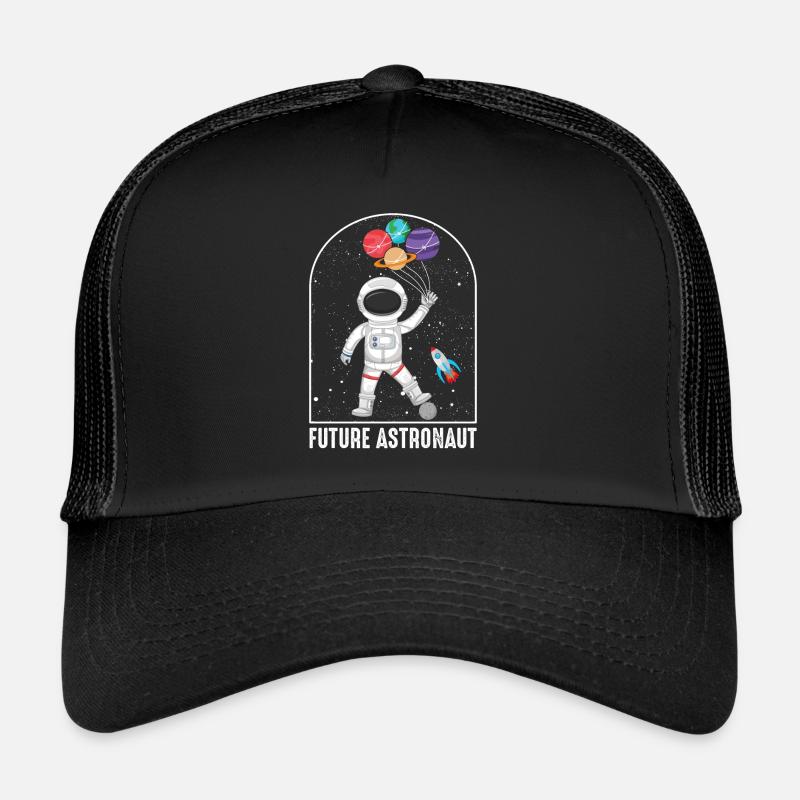 Future astronaut child spaceship space - Trucker Cap - black/black