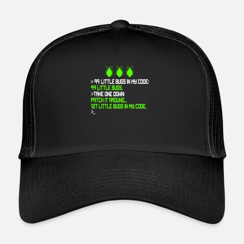 99 petits bugs dans mon code de codage de débogage Funn Casquette trucker 