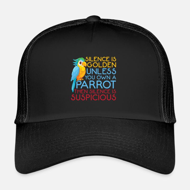 Le silence graphique drôle de perroquet est un oiseau d'or Casquette trucker 