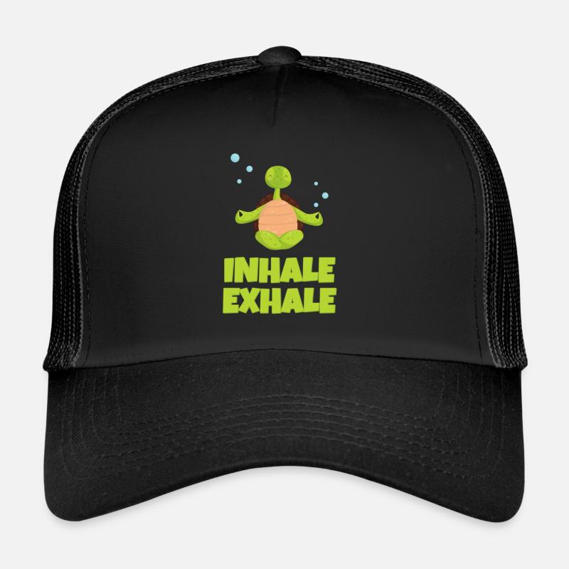 Meditierende Schildkröte - Trucker Cap - Schwarz/Schwarz