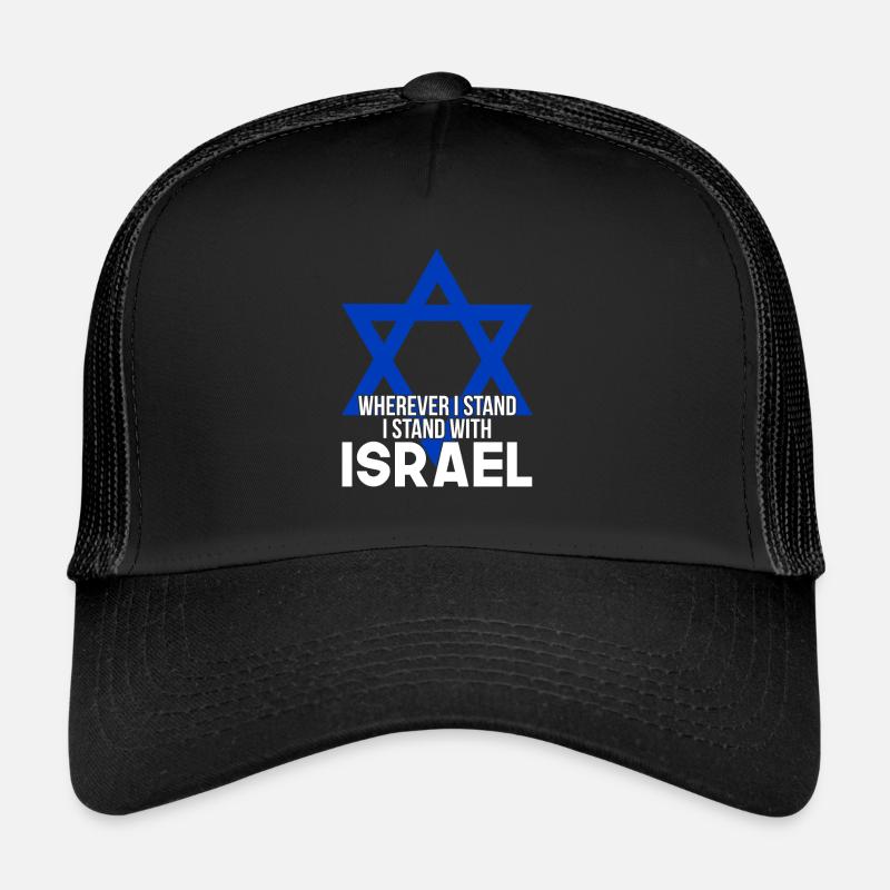 Israel Davidstern - Trucker Cap - Schwarz/Schwarz
