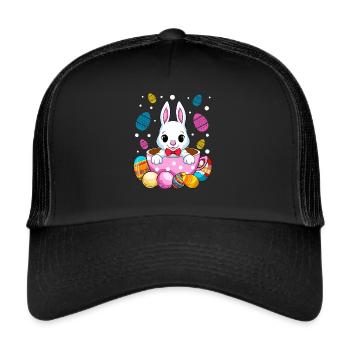 Easter Bunny Bunny Easter Bunny Easter Chocolate Eggs - Trucker Cap - black/black - Front