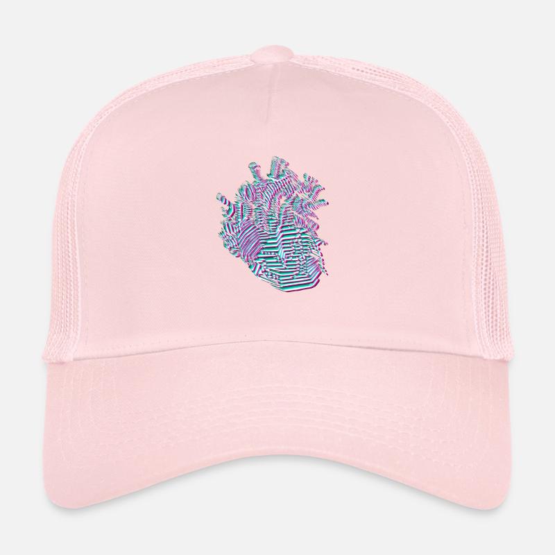 Vaporwave Aesthetic Heart Synthwave Retro Gift Trucker Cap