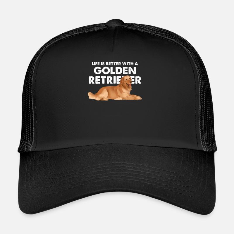 Life Is Better With A Golden Retriever - Trucker Cap - black/black