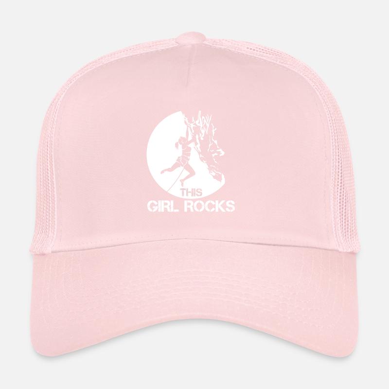 Mädchen klettert Karabiner Klettern Bouldern Trucker Cap